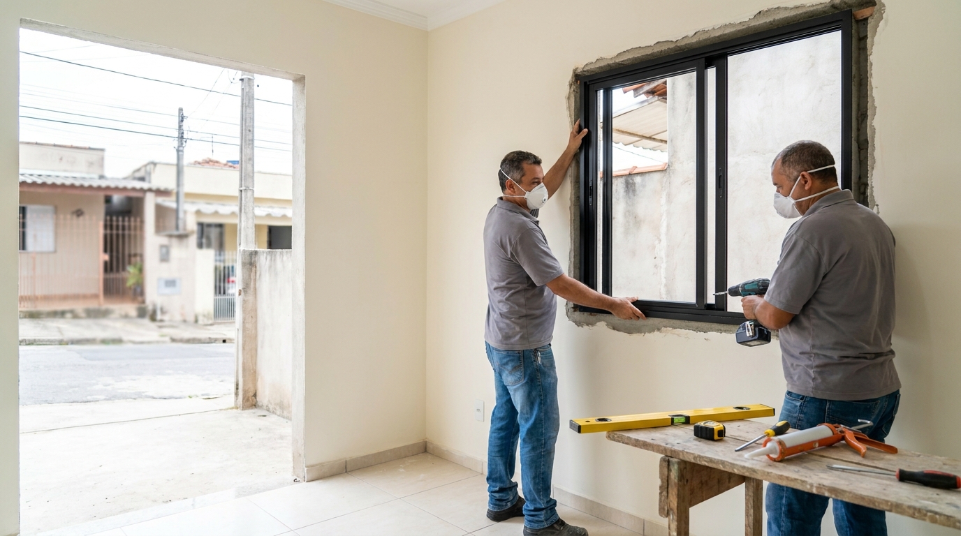 Esquadria de alumínio preta em Joinville-SC